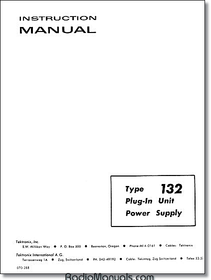 Tektronix 132 Instruction Manual - Click Image to Close